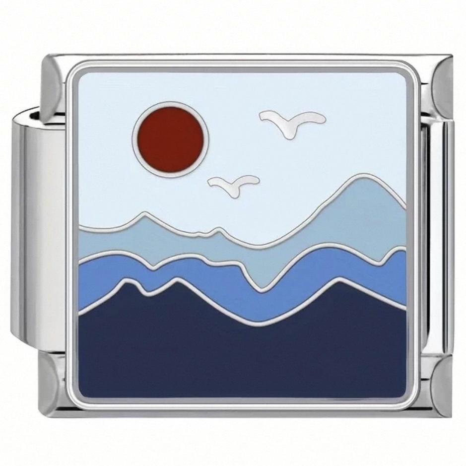 Crimson Sky Waves Charm